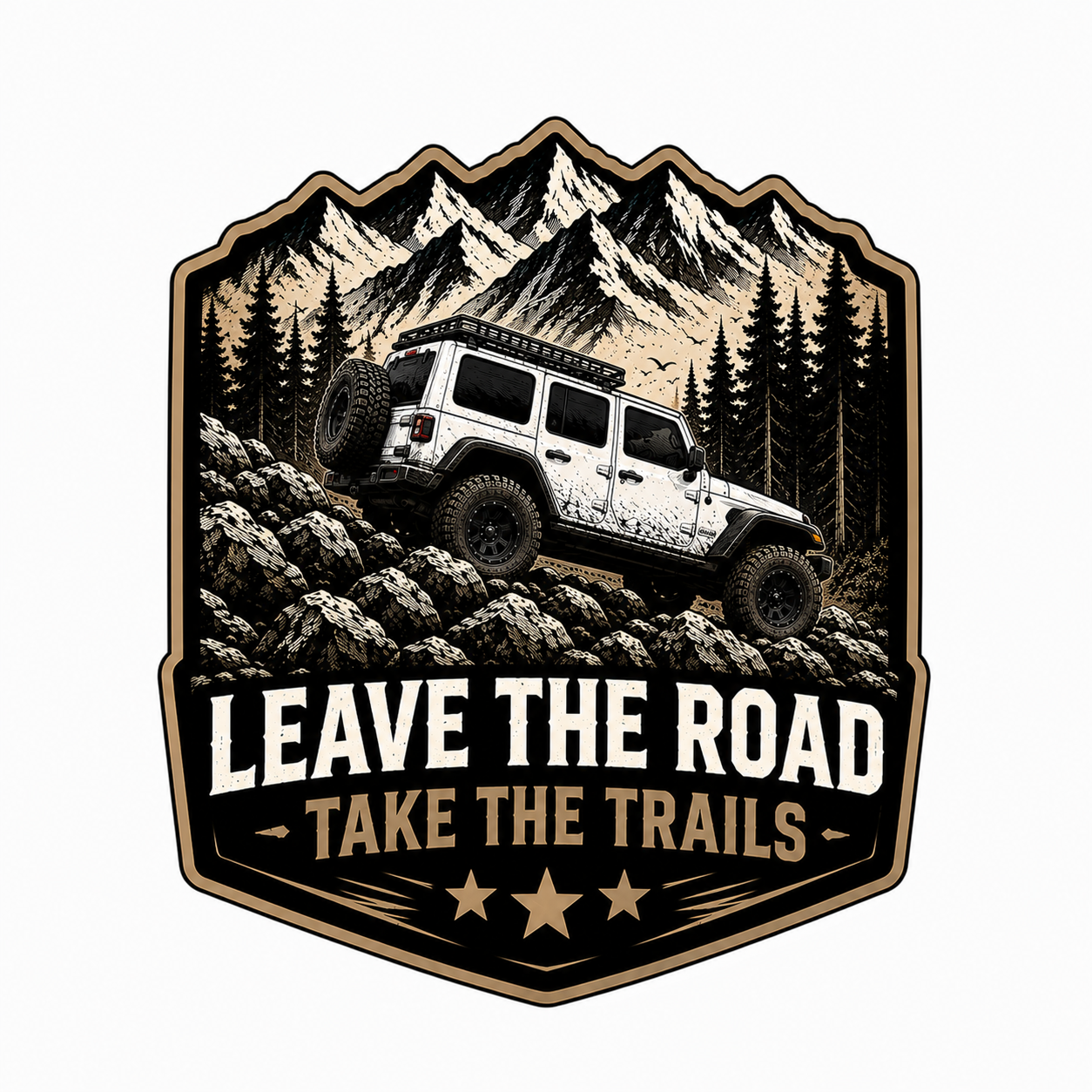 Leave the Road, Take the Trails – Off-Road Vinyl Decal | Mountain Adventure 4x4 Sticker