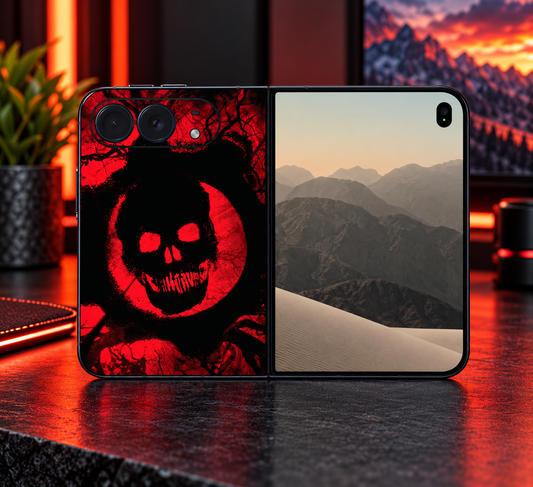 Red Skull Vinyl Phone Skin Compatible with iPhone Duo