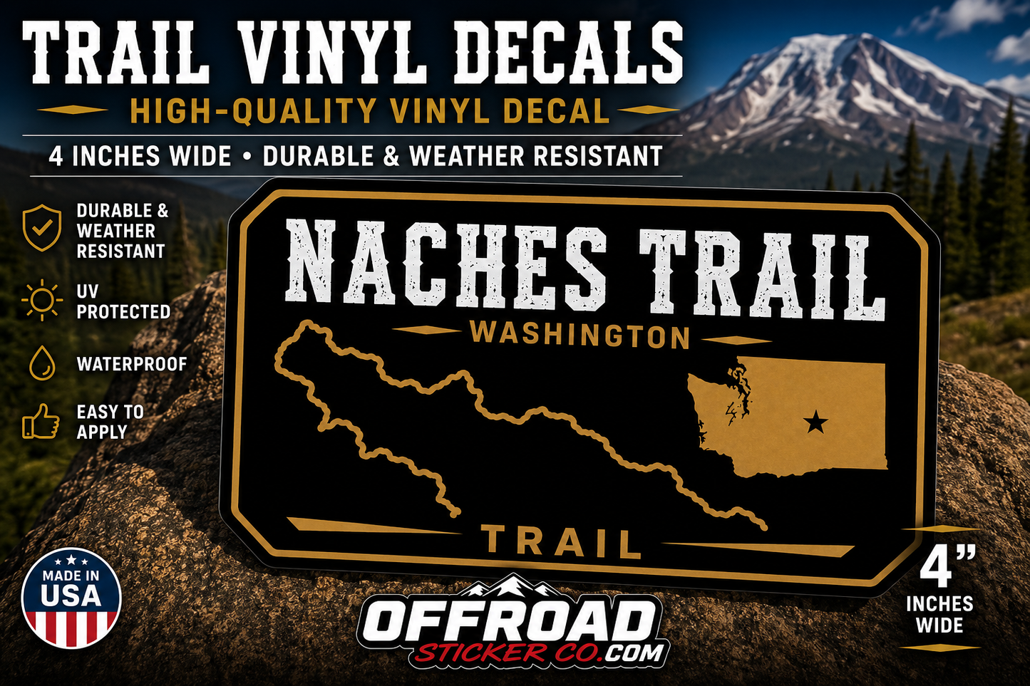 Off-Road Trail Badge Decals – Premium High-Quality Vinyl Adventure Trail Stickers