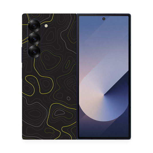 Lime Green Topographic Phone Skin Compatible With Samsung Galaxy Z Fold