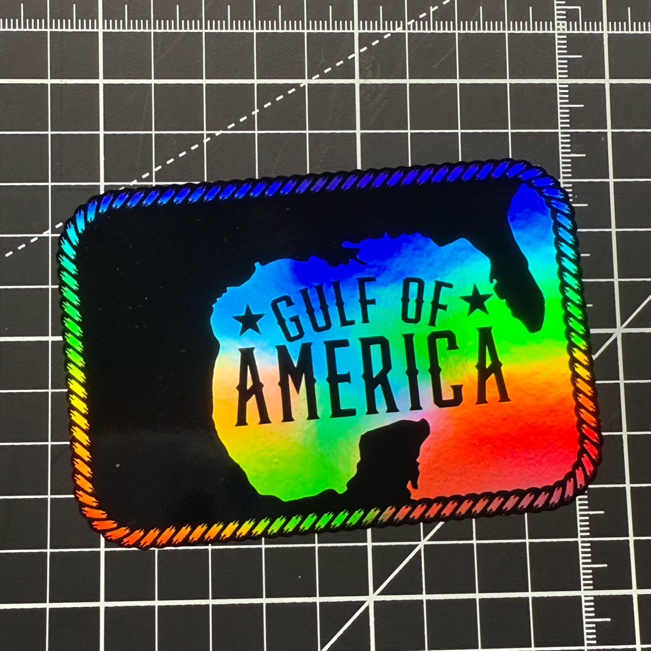 Gulf of America Holographic Vinyl Decal