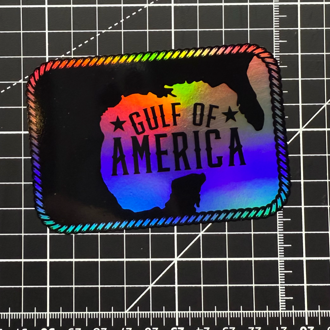 Gulf of America Holographic Vinyl Decal