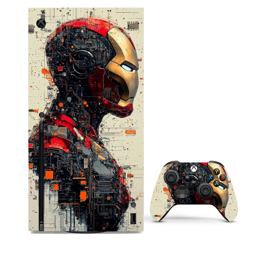 Iron-Man Vinyl Skins Compatible with X-Box Series X +2 Controller Skins