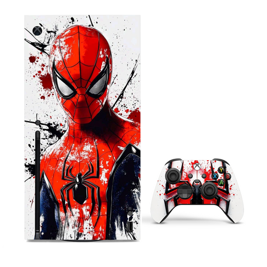 Spider Hero Vinyl Skins Compatible with Xbox Series X + 2 Controller Skins