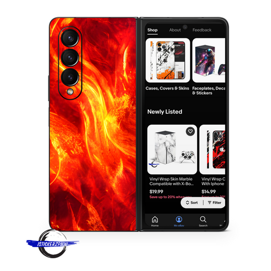 Phone Skins Compatible With Samsung Galaxy Z Fold Fire