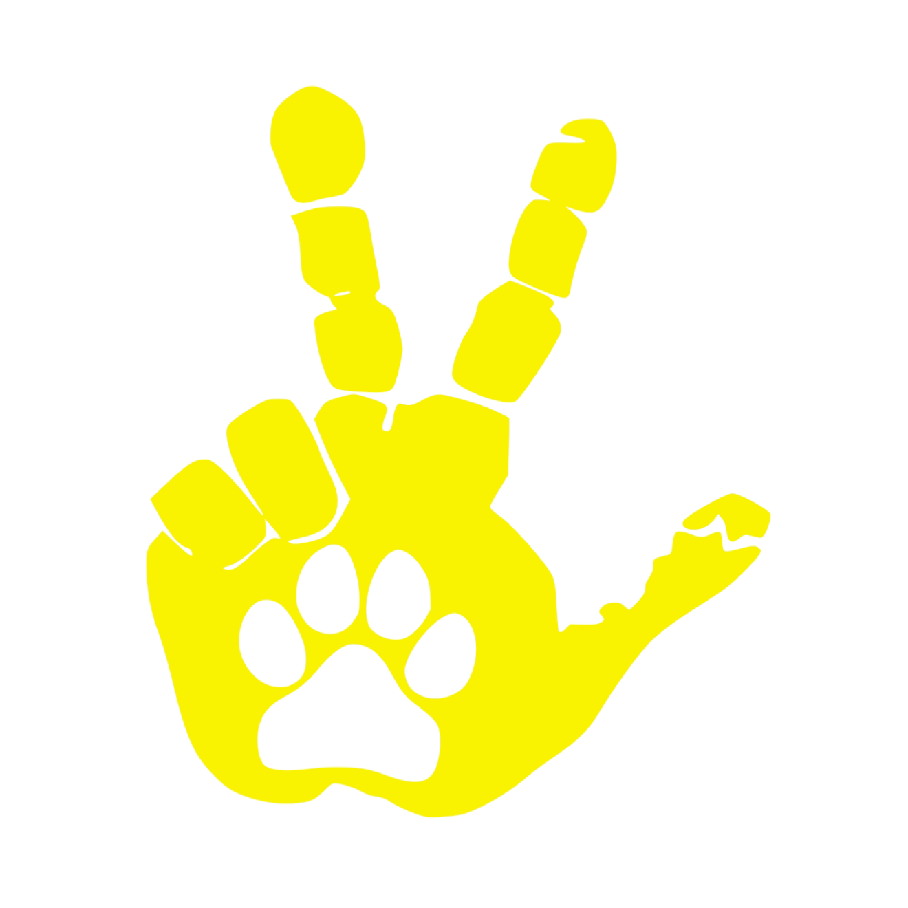 Set of Hand Wave Paw Wave Decals for Jeep Side Mirrors- Left & Right Paw Wave decals