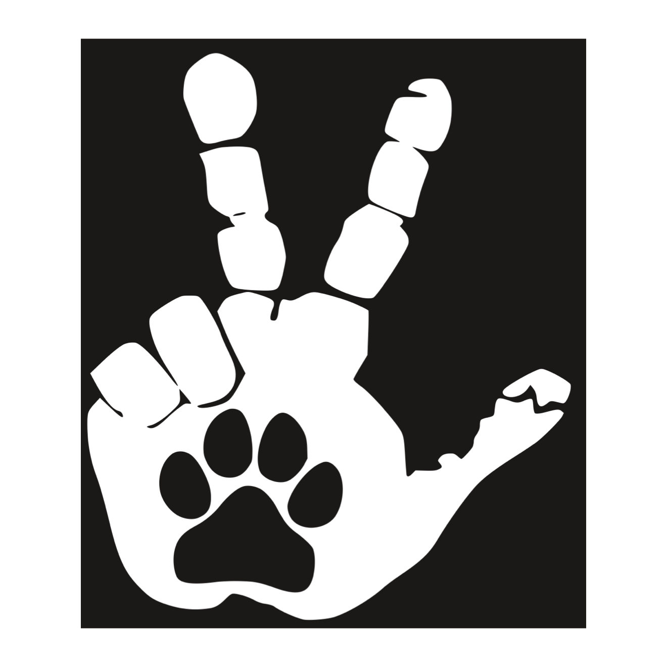 Set of Hand Wave Paw Wave Decals for Jeep Side Mirrors- Left & Right Paw Wave decals