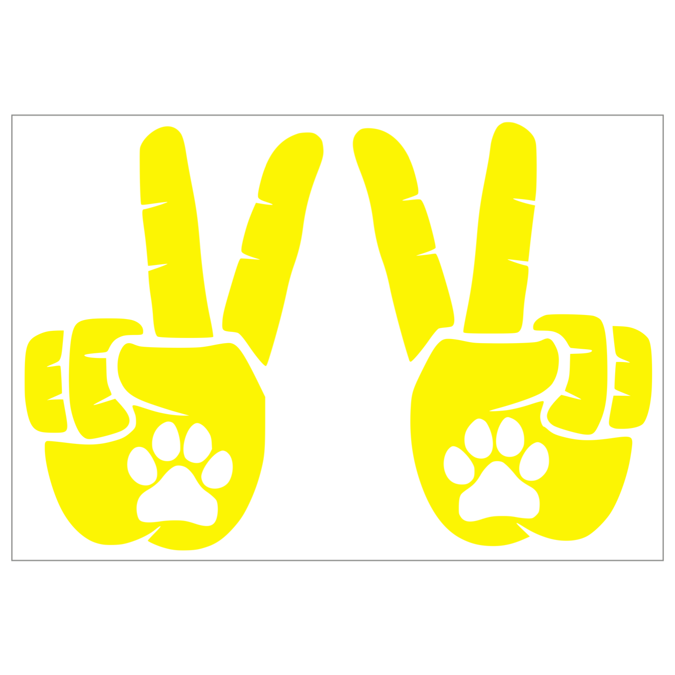 Set of Peace Wave Paw Decals for Jeep Side Mirrors- Left & Right Paw Wave decals