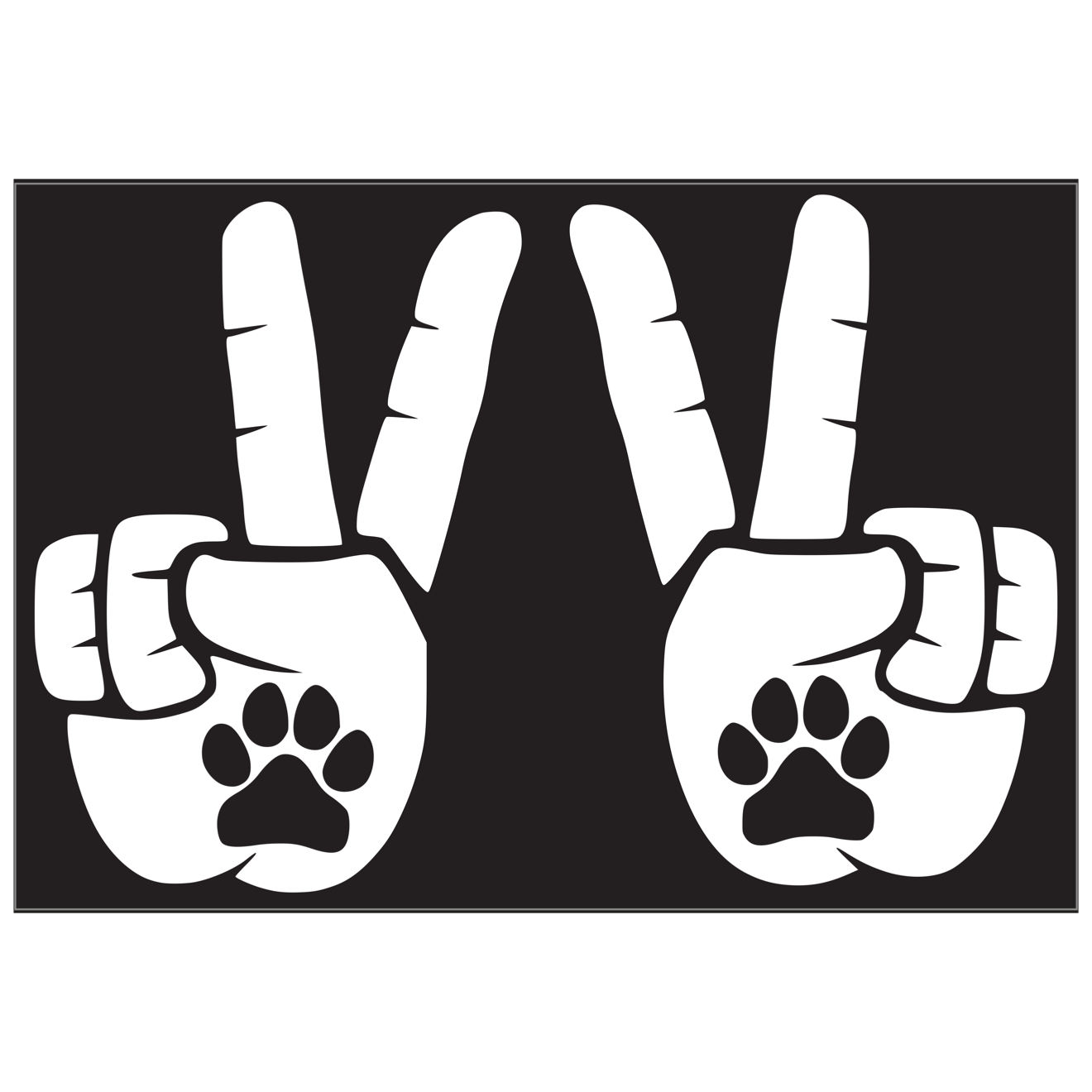 Set of Peace Wave Paw Decals for Jeep Side Mirrors- Left & Right Paw Wave decals