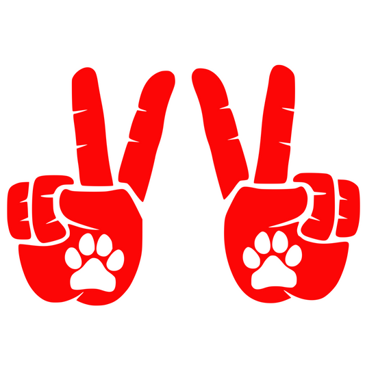 Set of Peace Wave Paw Decals for Jeep Side Mirrors- Left & Right Paw Wave decals
