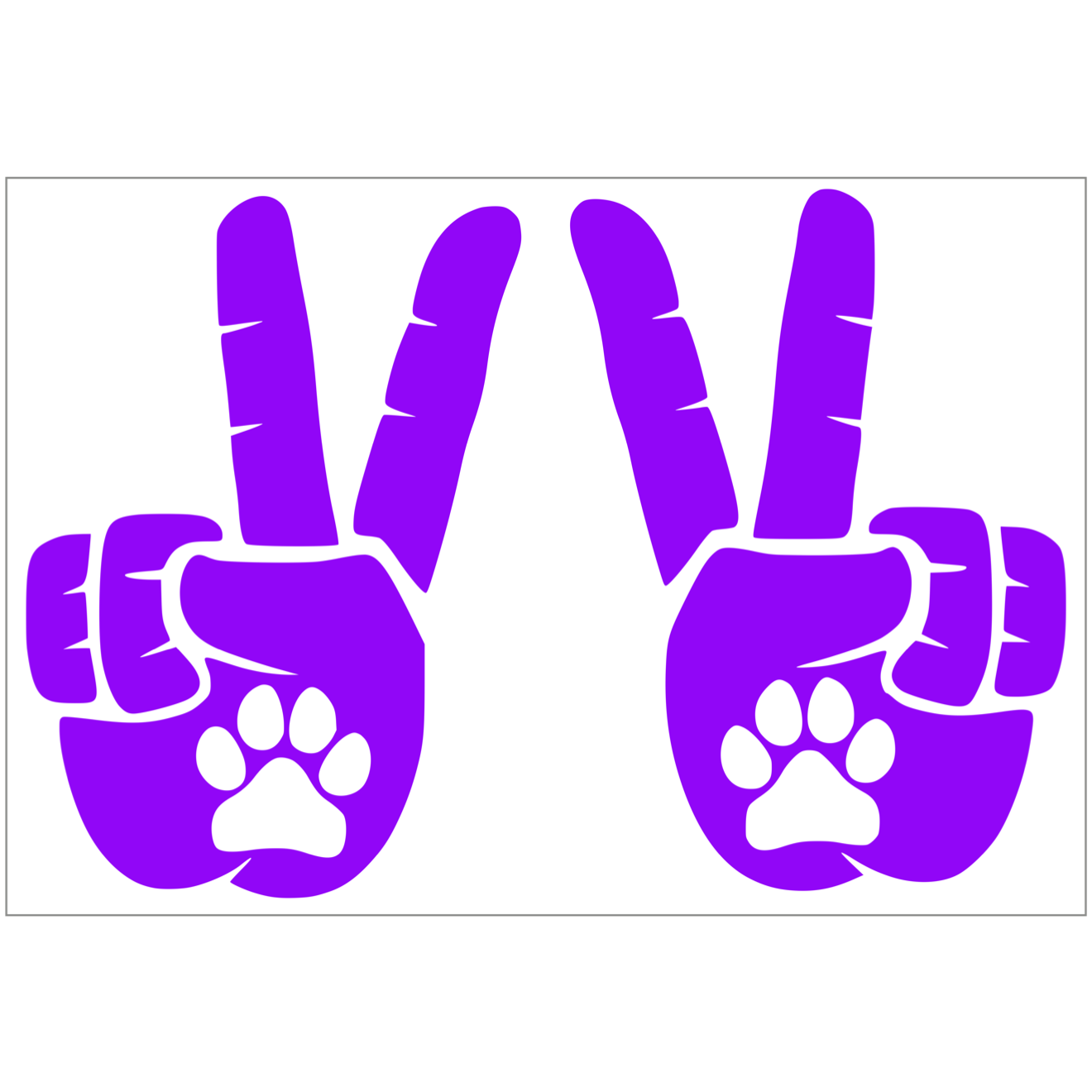 Set of Peace Wave Paw Decals for Jeep Side Mirrors- Left & Right Paw Wave decals