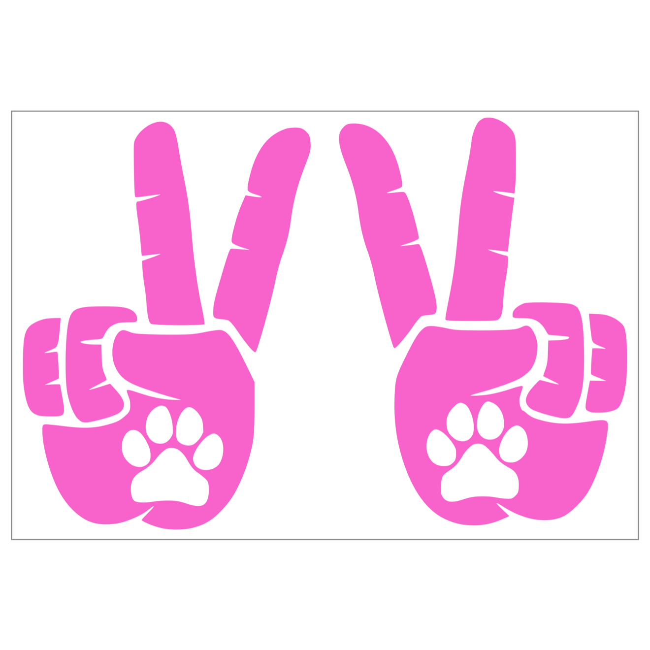 Set of Peace Wave Paw Decals for Jeep Side Mirrors- Left & Right Paw Wave decals