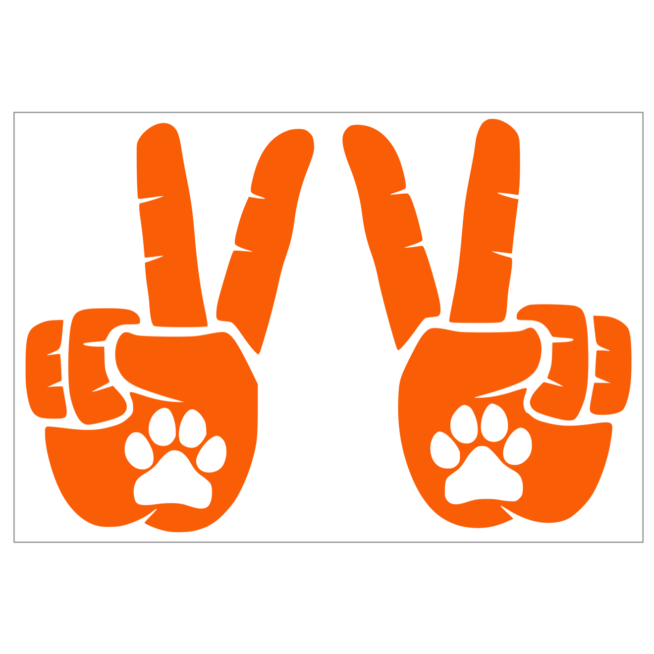 Set of Peace Wave Paw Decals for Jeep Side Mirrors- Left & Right Paw Wave decals