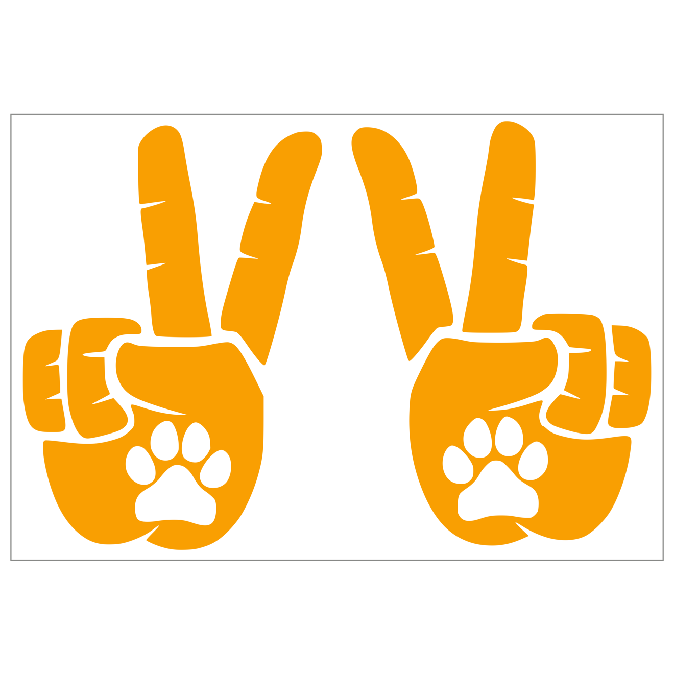 Set of Peace Wave Paw Decals for Jeep Side Mirrors- Left & Right Paw Wave decals