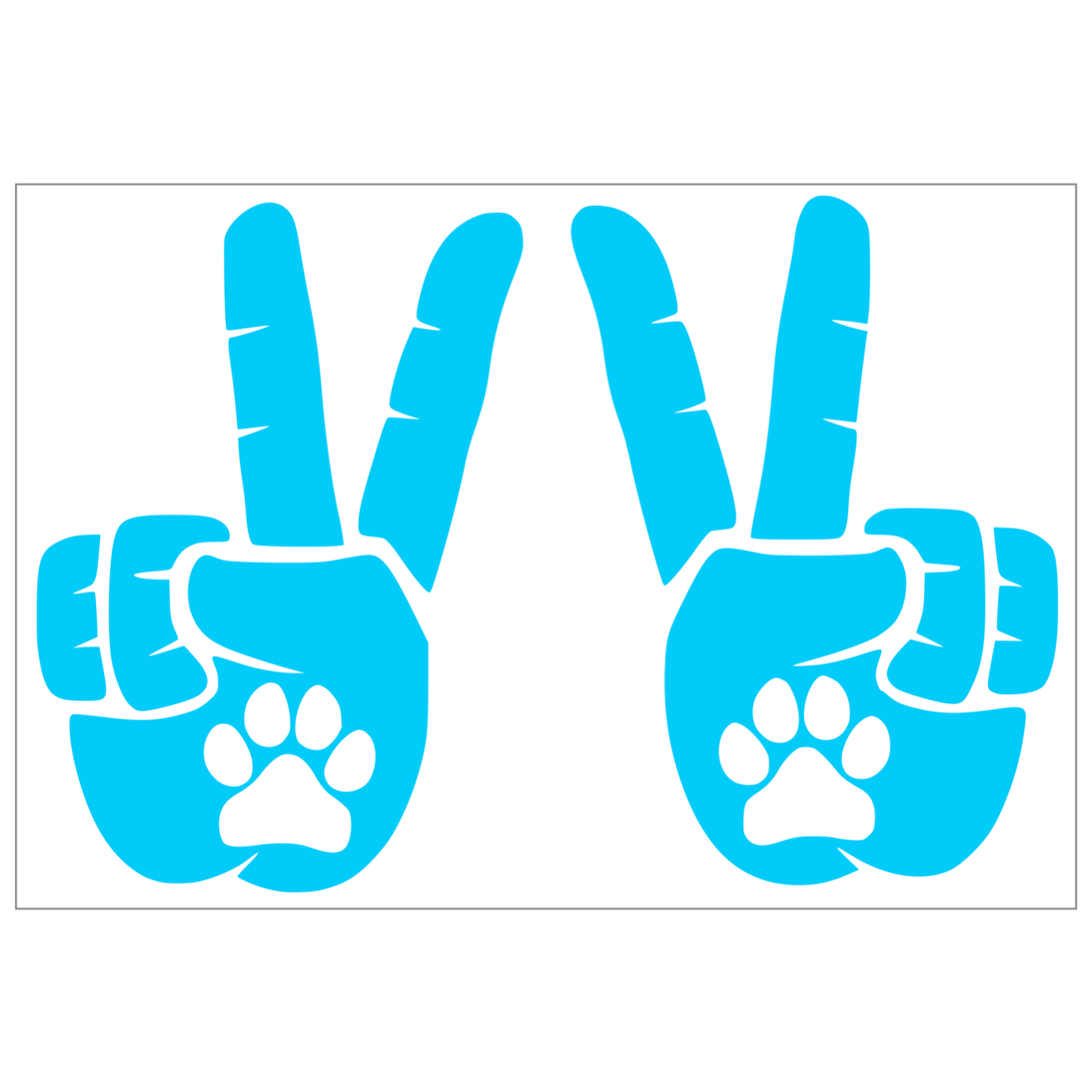 Set of Peace Wave Paw Decals for Jeep Side Mirrors- Left & Right Paw Wave decals