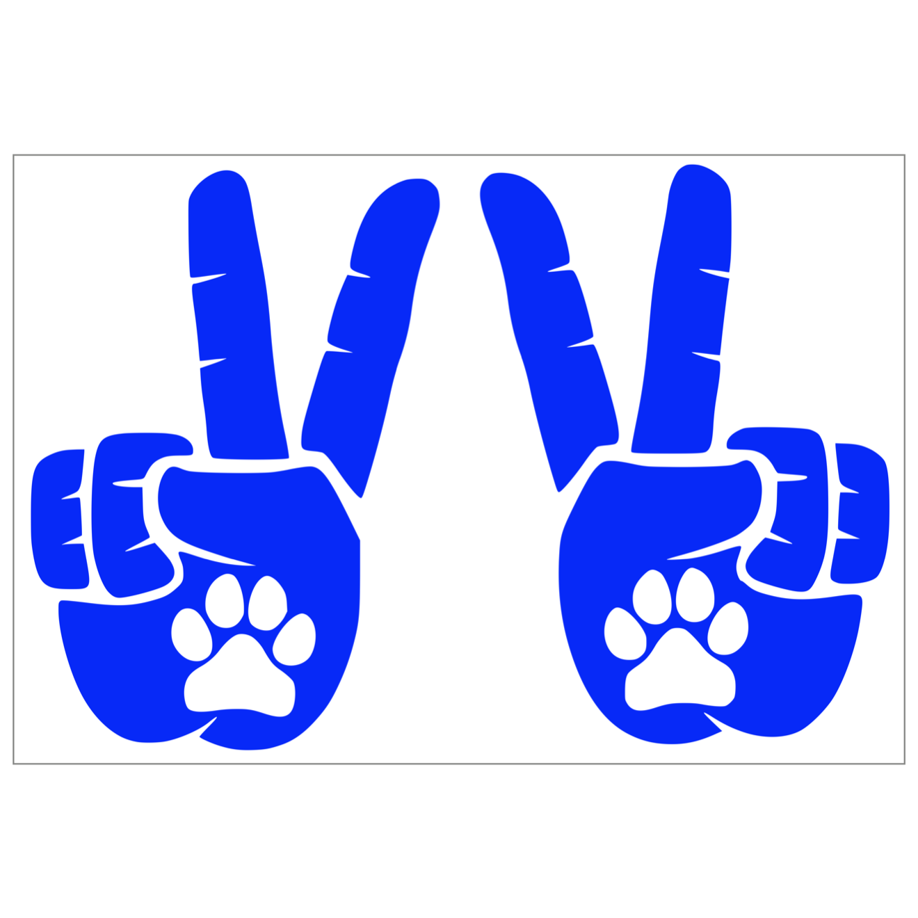 Set of Peace Wave Paw Decals for Jeep Side Mirrors- Left & Right Paw Wave decals
