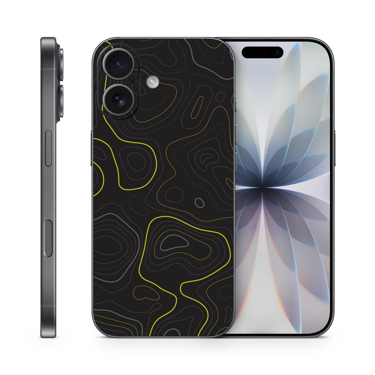 Lime Green Topographic Phone Skins Compatible With iPhone
