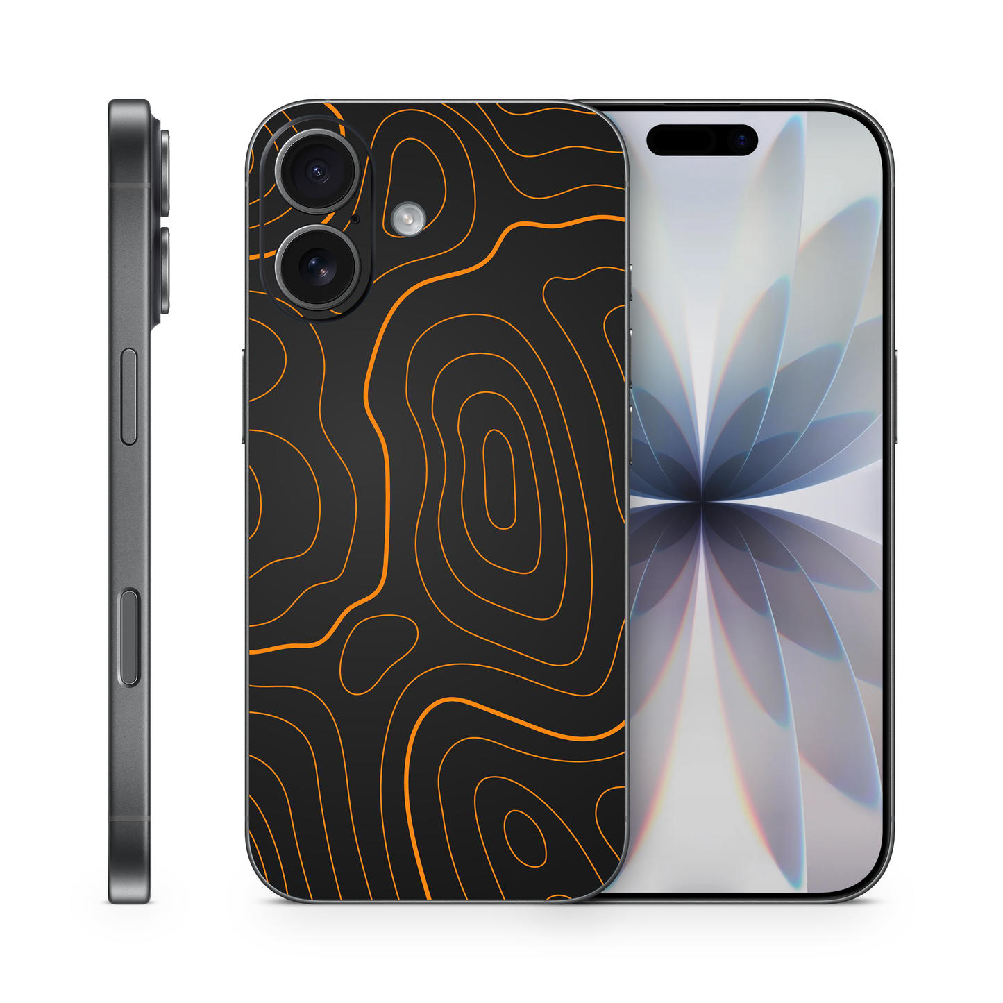 Orange Topographic Phone Skins Compatible With iPhone