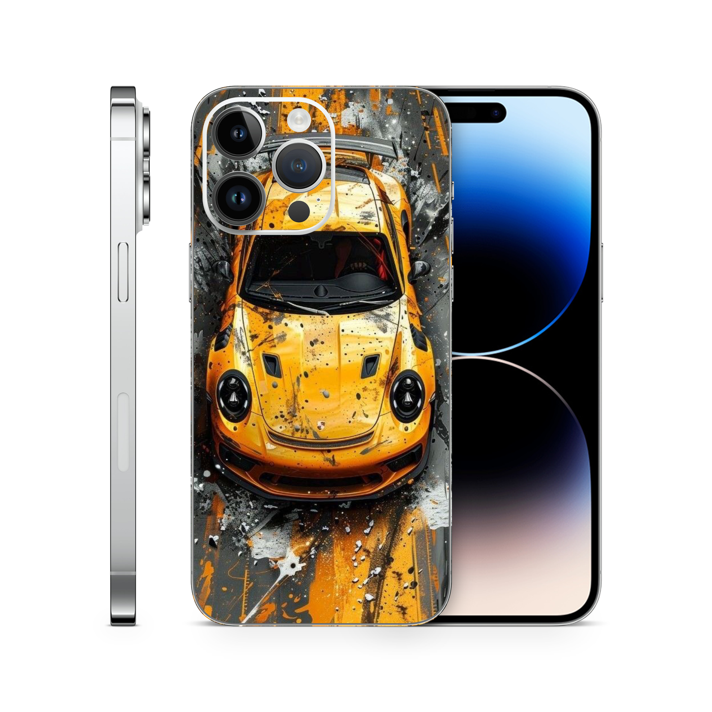 Yellow Porsche iPhone Vinyl Skin Compatible With iPhone