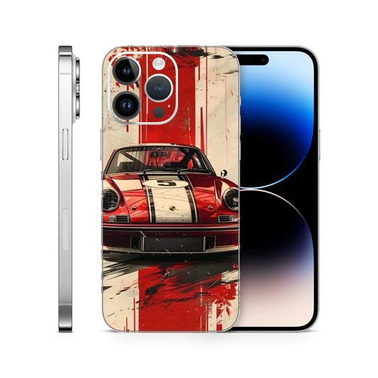Auto Racing iPhone Vinyl Skin Compatible With iPhone