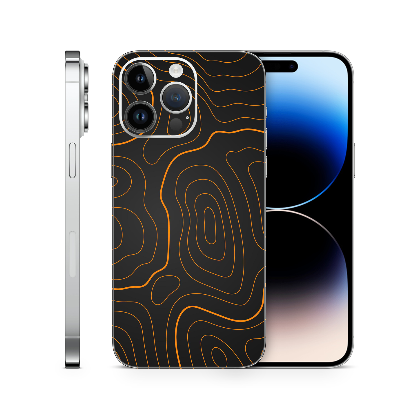 Orange Topographic Phone Skins Compatible With iPhone