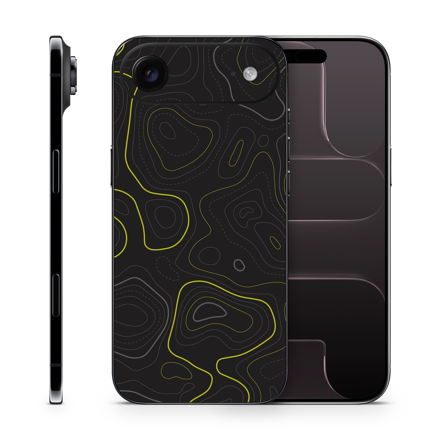 Lime Green Topographic Phone Skins Compatible With iPhone