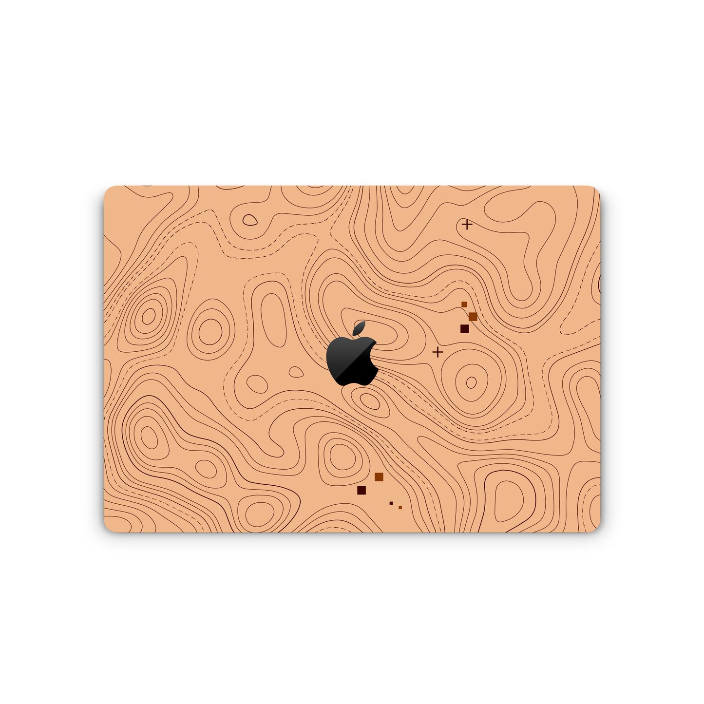 Brown Topographic Vinyl Skins Compatible with MacBook Pro