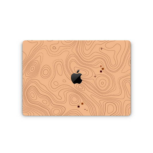Brown Topographic Vinyl Skins Compatible with MacBook Pro