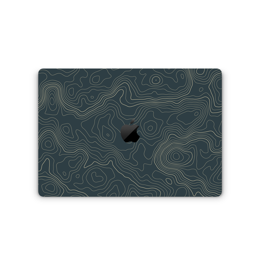 Green Topographic Vinyl Skins Compatible with MacBook Pro