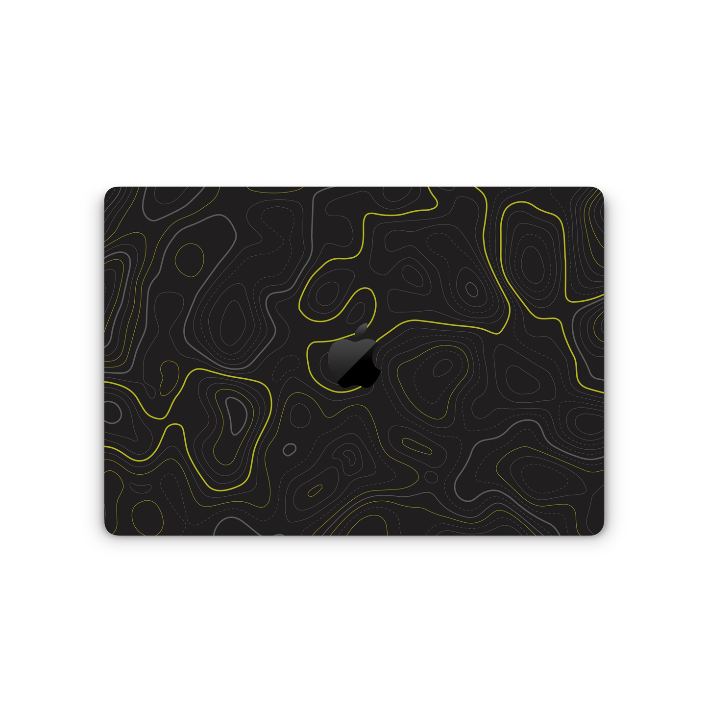 Lime Green Topographic Vinyl Skins Compatible with MacBook Pro