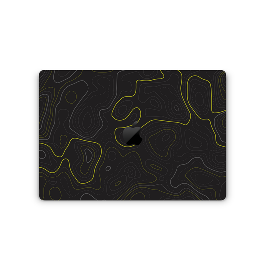 Lime Green Topographic Vinyl Skins Compatible with MacBook Pro