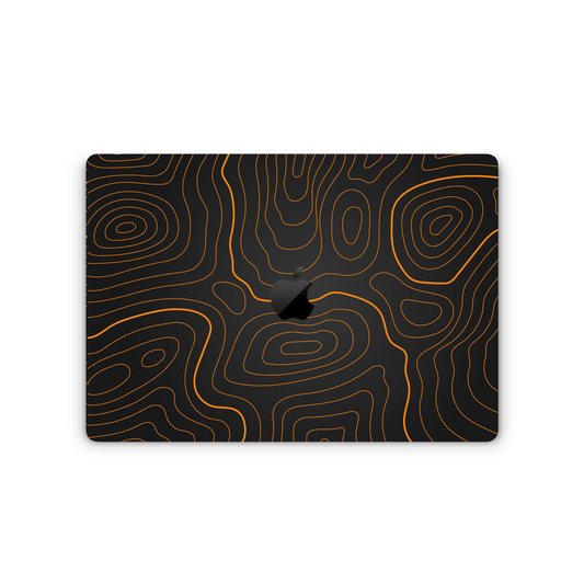 Orange Topographic Vinyl Skins Compatible with MacBook Pro