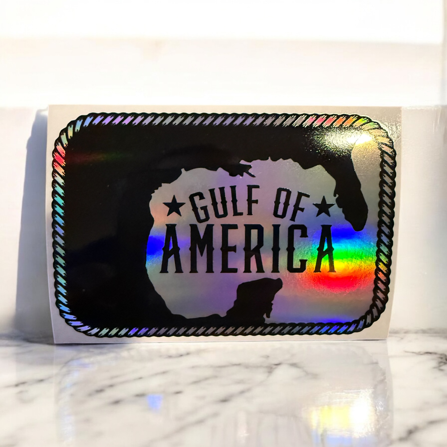 Gulf of America Holographic Vinyl Decal