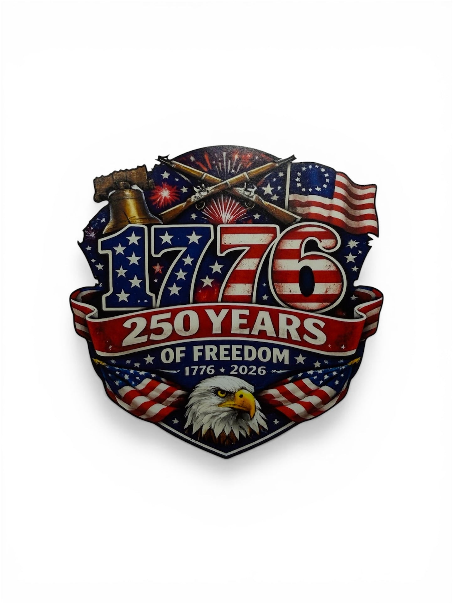 America 250th Anniversary Decals, 1776-2026 Patriotic Stickers, Bald Eagle and American Flag Design, 3 Pack