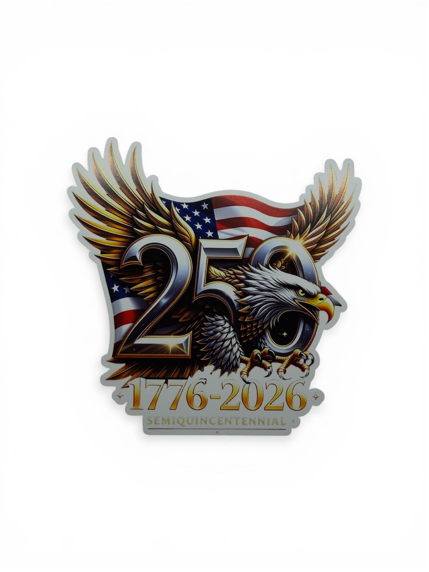 America 250th Anniversary Decals, 1776-2026 Patriotic Stickers, Bald Eagle and American Flag Design, 3 Pack