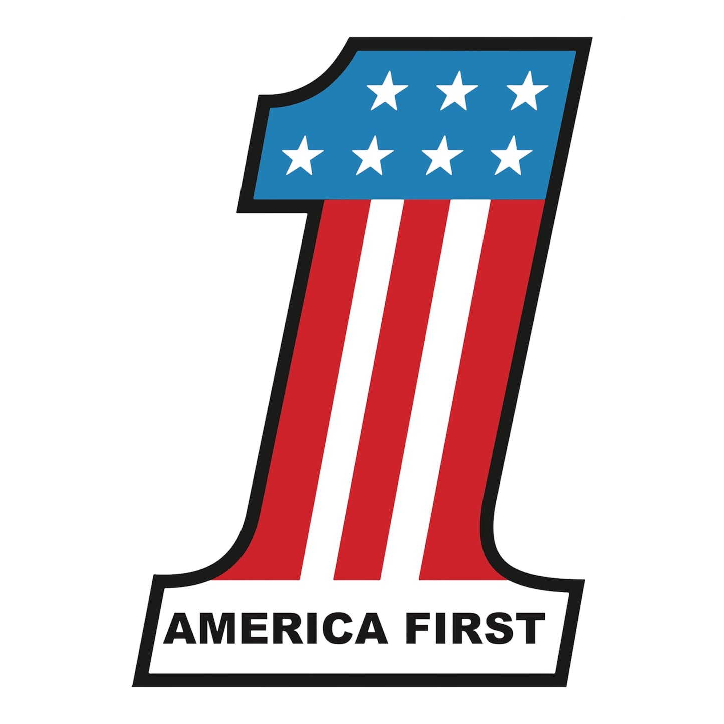 America First Patriotic #1 Vinyl Decal | Premium Waterproof USA Flag Sticker | Vehicle, Window, Laptop & Toolbox Decal