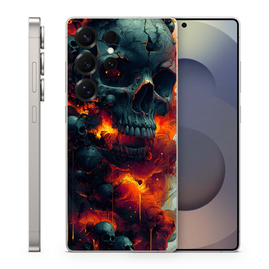 Fire Skull Vinyl Skin Compatible with Samsung S25 Ultra, S26 Ultra, S26