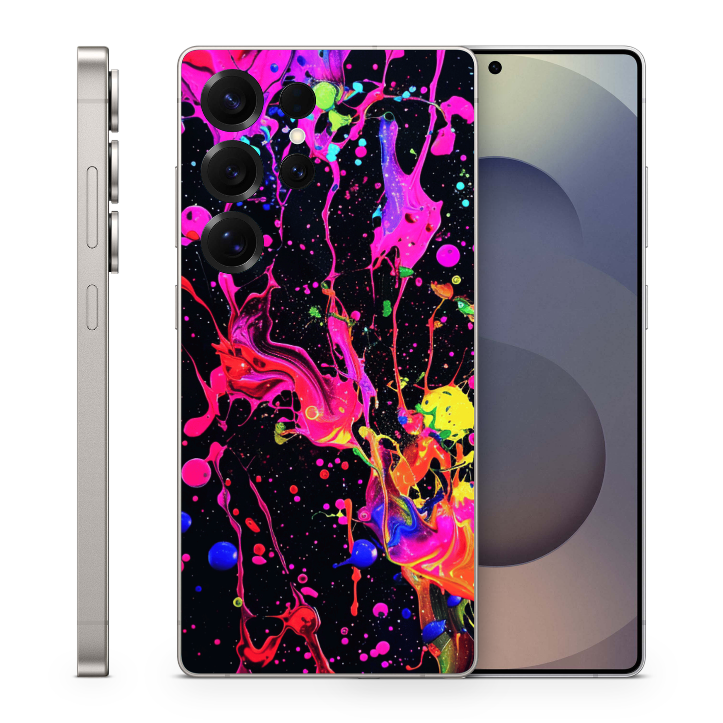 Vinyl Wrap Skin Neon Paint Splatter Compatible With Samsung Galaxy S Ultra