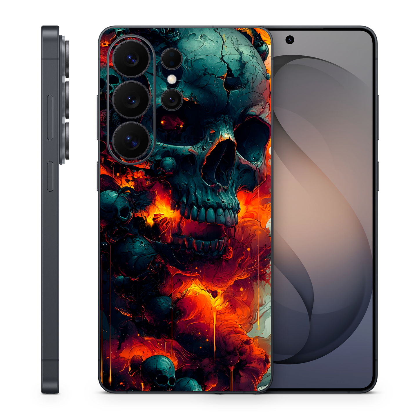 Fire Skull Vinyl Skin Compatible with Samsung S25 Ultra, S26 Ultra, S26