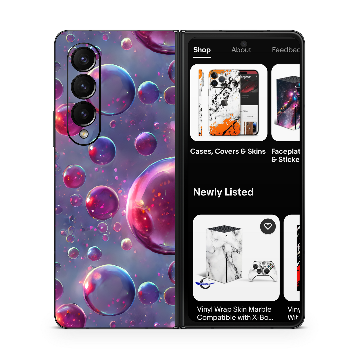 Phone Skins Compatible With Samsung Galaxy Z Fold Bubbles