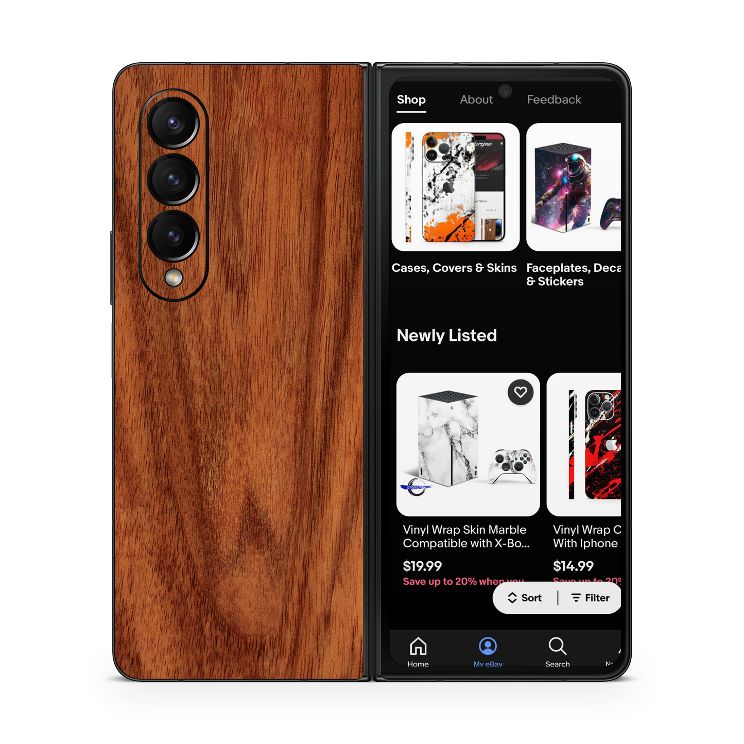 Hardwood Phone Skins Compatible With Samsung Galaxy Z Fold