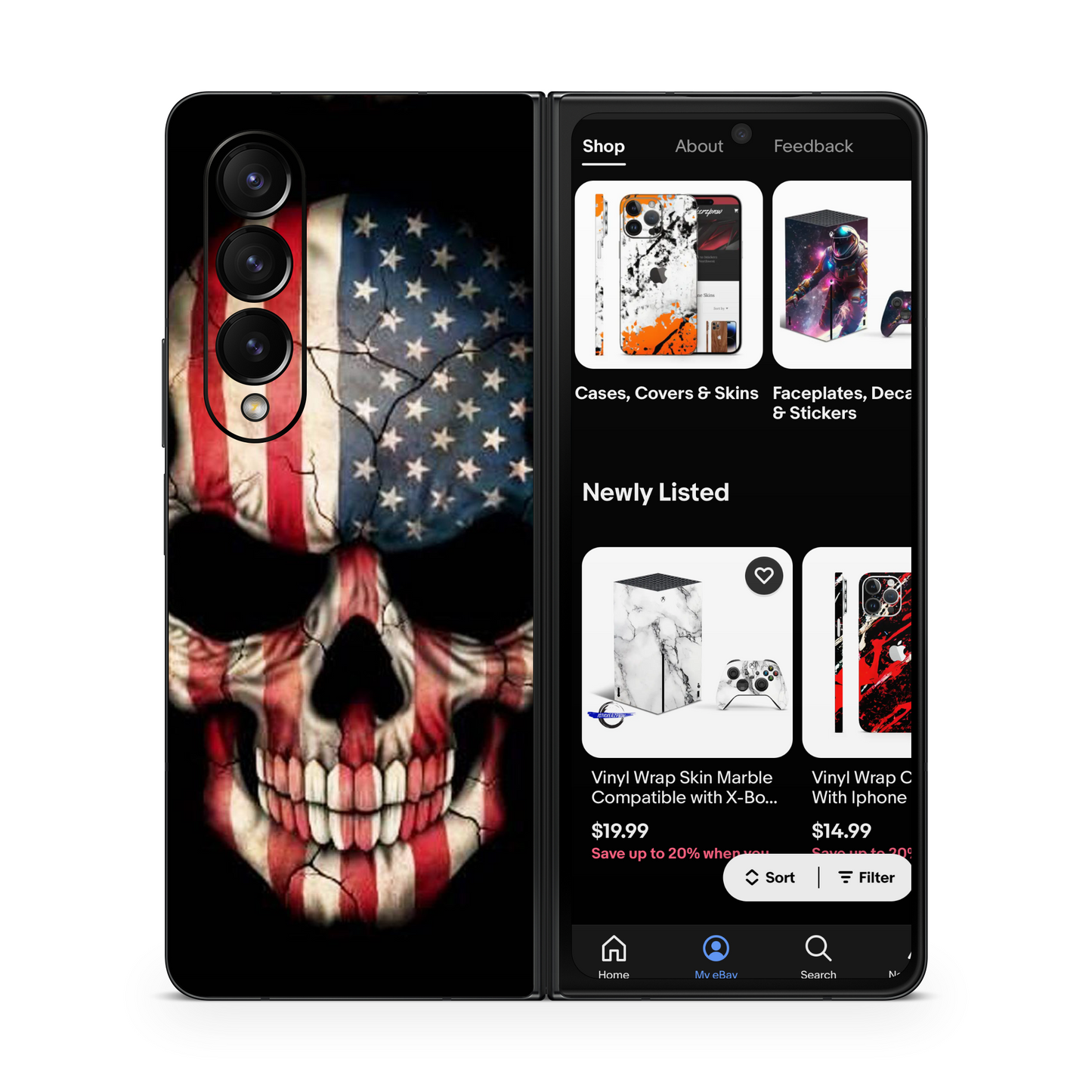 Phone Skins Compatible With Samsung Galaxy Z Fold Skull