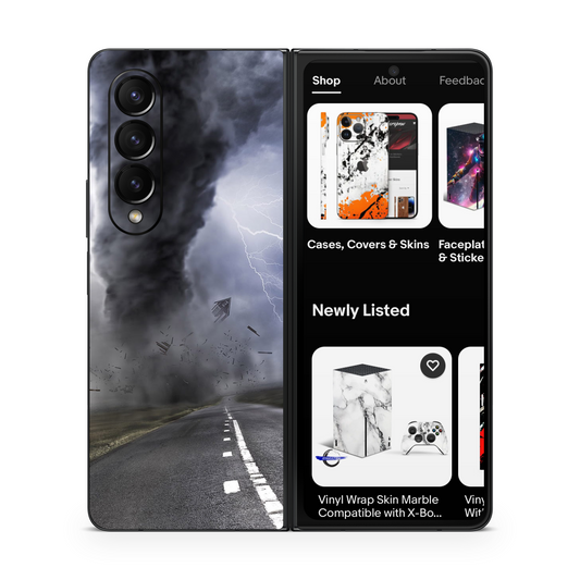 Phone Skin Compatible With Samsung Galaxy Z Fold Tornado