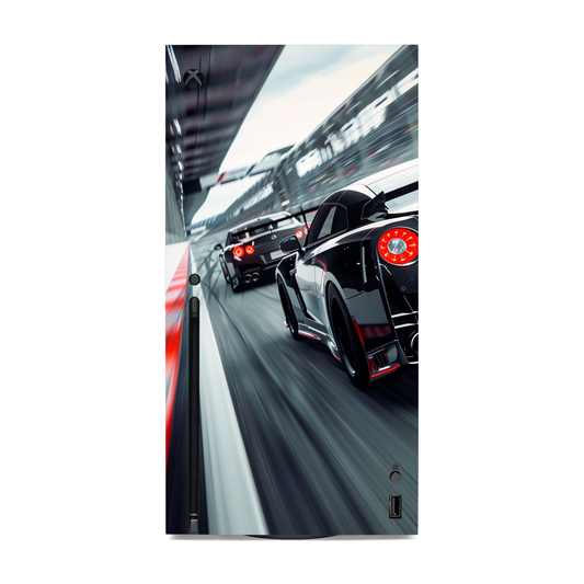 Auto Racing Vinyl Skin Compatible with X-Box Series X