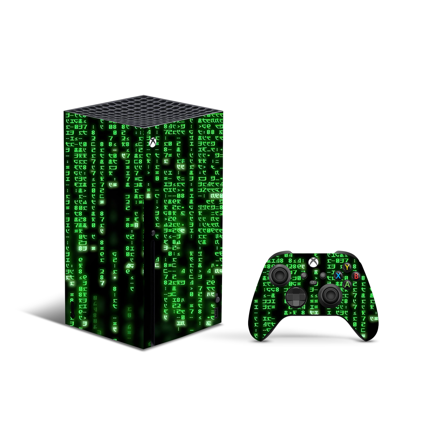 Vinyl Wrap Skin Green Code Compatible with X-Box Series X +2 Controller Skins