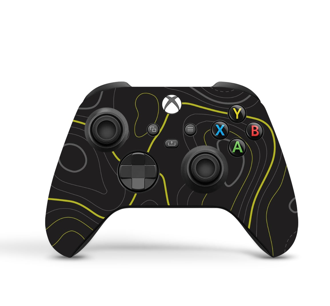 Compatible with Xbox Series X Console & Controller Skin – Black Topographic Map Vinyl Wrap