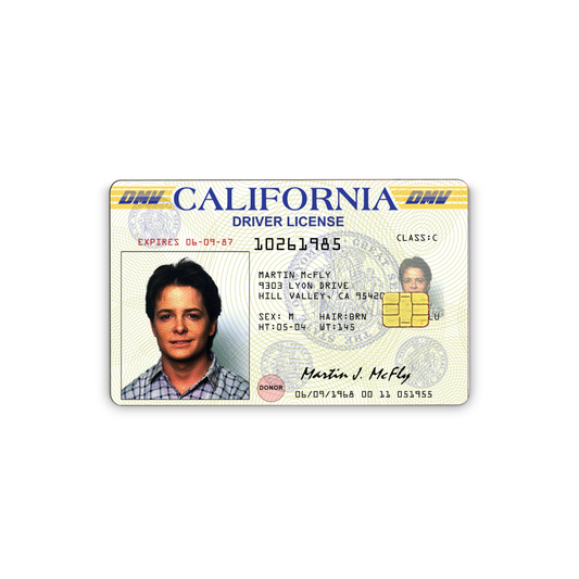 Credit Card Sticker Vinyl Skins McFly I.D Back To The 80's Decal- 6Mill Premium Grade Vinyl, Easy Installation, Water & Fade Resistant