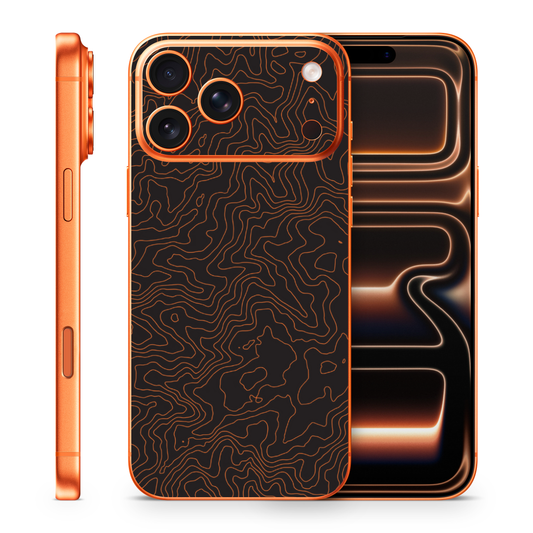 Topographic Orange and Black Compatible With Iphone