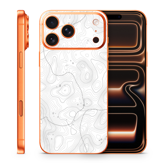 White Topographic Phone Skins Compatible With iPhone