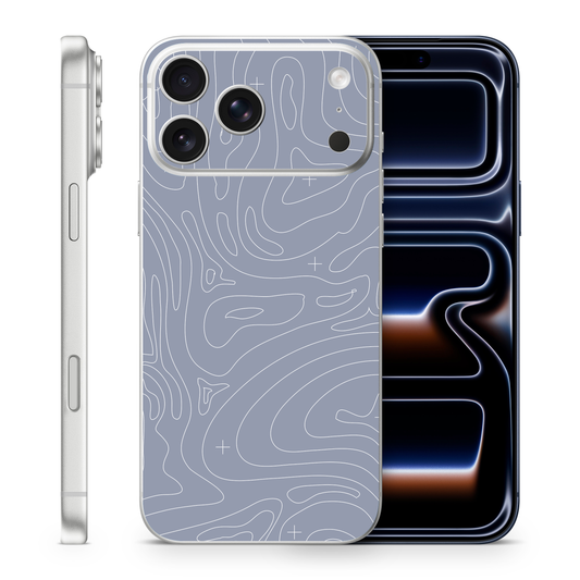 Gray Topographic Phone Skins Compatible With iPhone